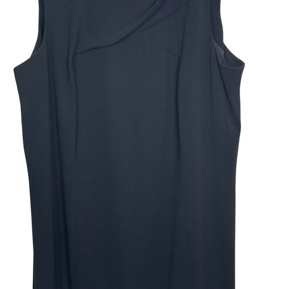 Talbots Woman Plus Size 18W Draped Neckline Black Sheath Dress - Picture 3 of 7